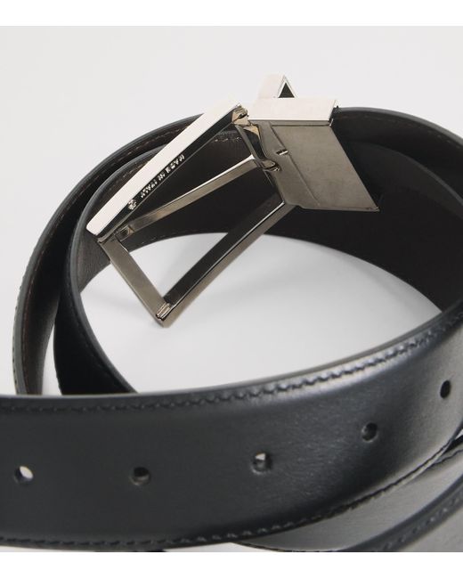 Brioni Black Leather Belt for men