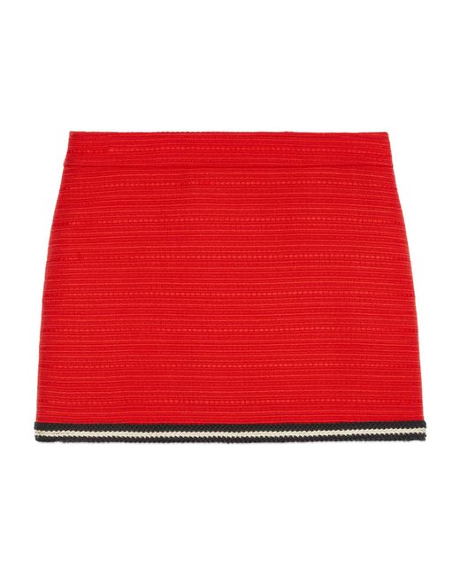 Gucci Red Wool Ribbon-trim Mini Skirt