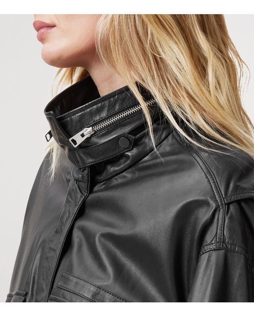 AllSaints Black Clay Leather Jacket