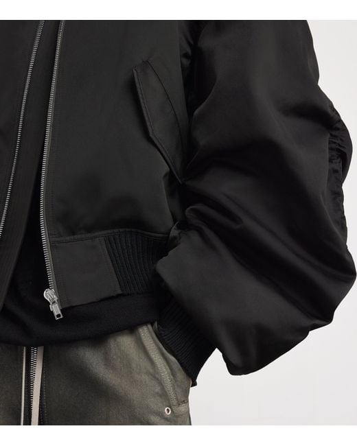 Rick Owens Black Padded Bomber Jacket for men