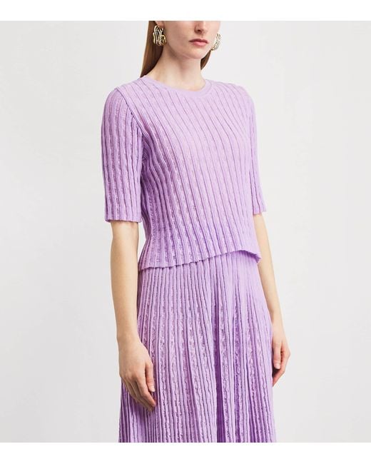 Valentino Purple Organic Cotton-Blend Knit Ibiza T-Shirt