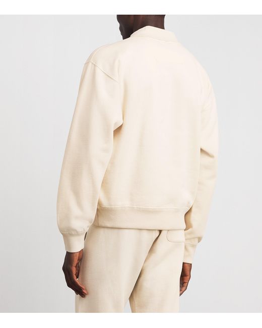 Ralph Lauren White Cotton-Cashmere Crest Collar Sweatshirt for men