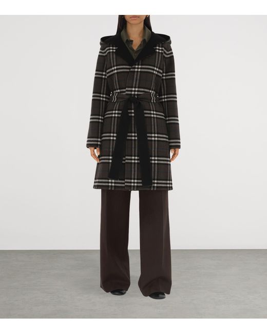 Burberry Black Wool Reversible Car Coat