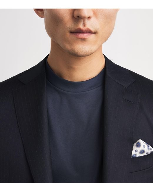 Canali Blue Cotton T-Shirt for men
