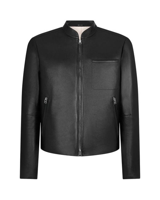 Tom Ford Black Leather Biker Jacket for men