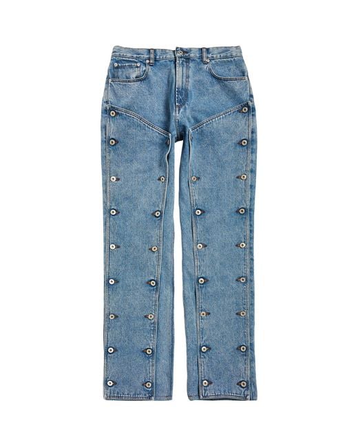 Y. Project Blue Snap-off Straight Jeans for men