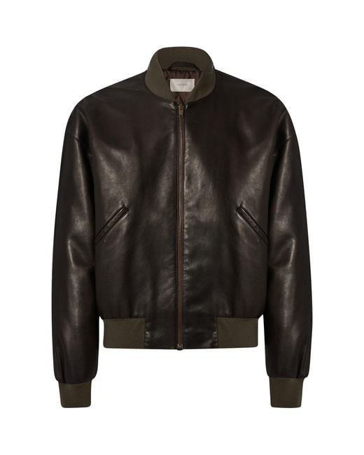 The Row Black Stetsen Leather Jacket for men