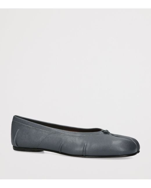 Maison Margiela Gray Leather Tabi Ballet Flats