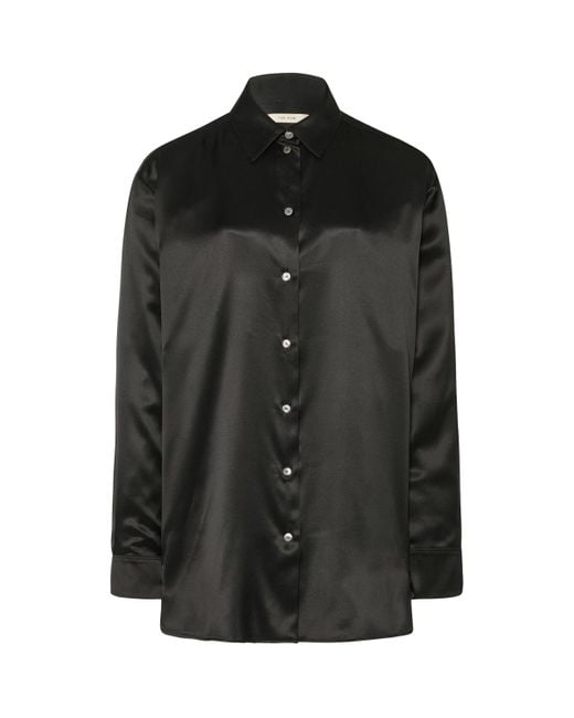 The Row Black Sisilia Silk Shirt
