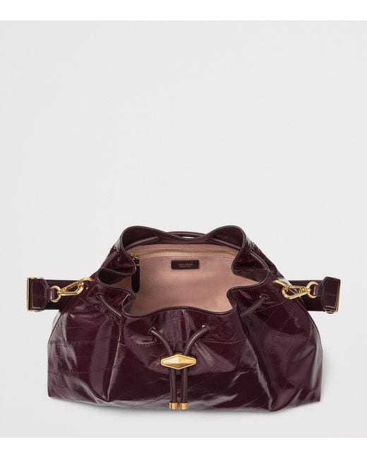 Jimmy Choo Purple Leather Bon Bon Shoulder Bag