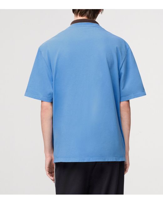 Loewe Blue Cotton-Blend Anagram T-Shirt for men