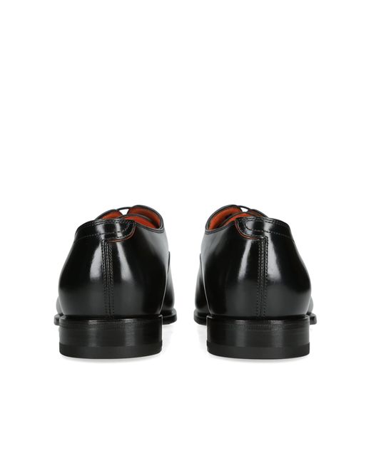 Santoni Black Leather Adrian Blake Oxford Shoes for men