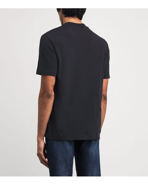 Emporio Armani Black Cotton Logo T-Shirt for men