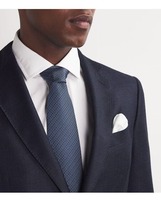 Brioni White Cotton Pocket Square for men