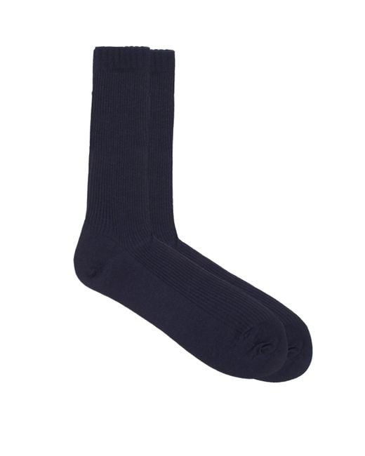 Pantherella Blue Ribbed Socks for men