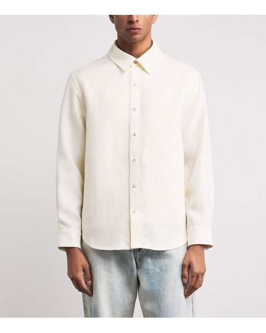 God's True Cashmere White Linen Ivory Shirt for men