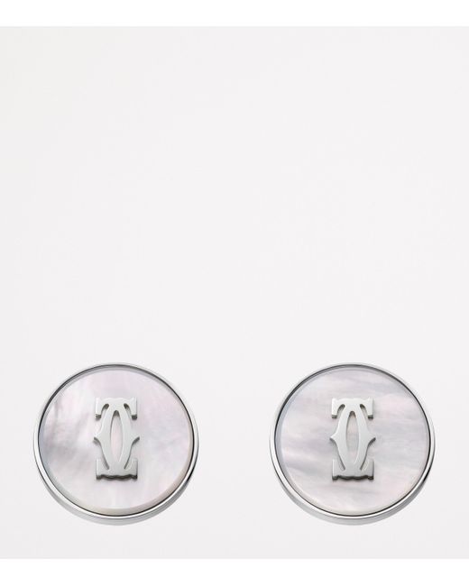 Cartier Metallic Sterling Double C De Cufflinks for men