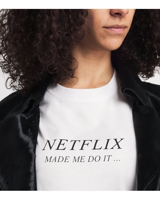 Victoria Beckham White Organic Cotton Slogan T-Shirt