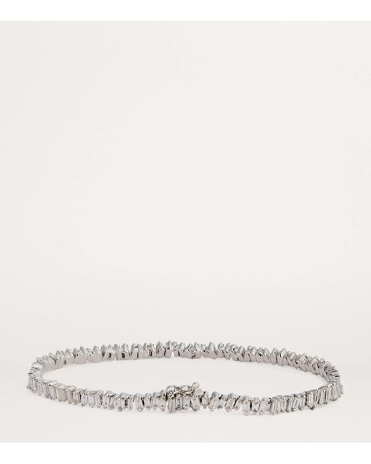 Suzanne Kalan White And Diamond Fireworks Three-Row Tennis Bracelet