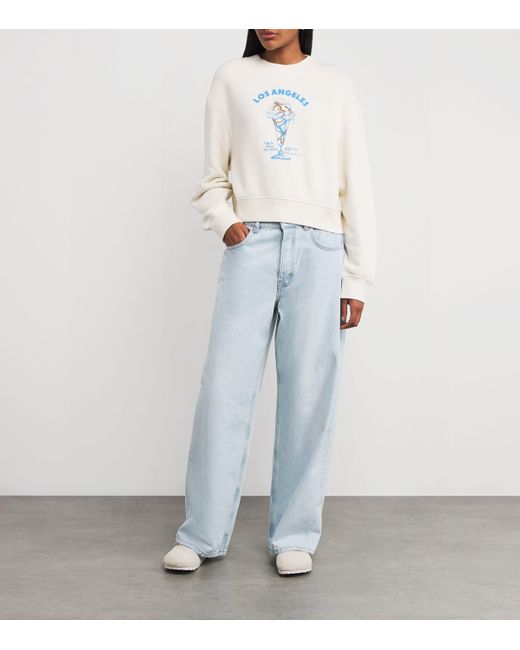 Rag & Bone White Cotton-Blend Printed Sweatshirt