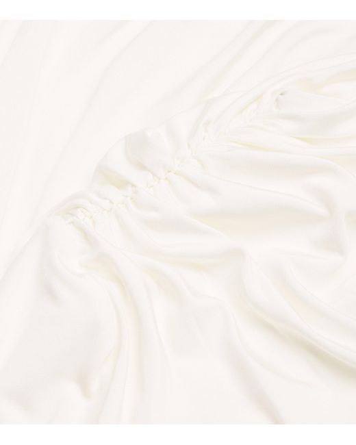 Anine Bing White Ruched Bray Top
