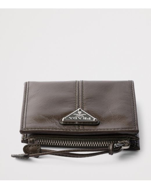 Prada Black Small Leather Wallet for men