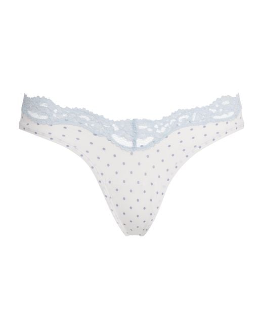 Skims White Lace-Trim Fits Everybody Dipped Thong