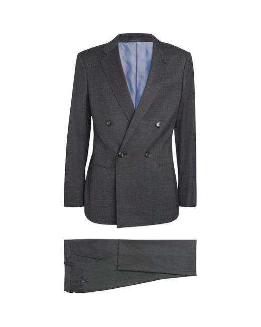 Giorgio Armani Men's Gray Cashmere-Blend Double-Breasted Soho Suit