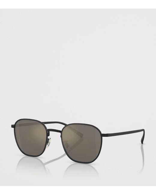 Oliver Peoples Gray Titanium Rynn Square Sunglasses