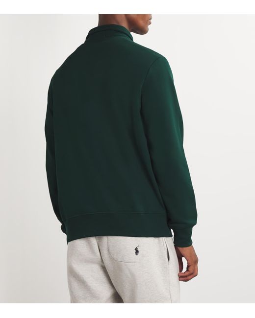 Polo Ralph Lauren Green Logo Quarter-Zip Sweatshirt for men