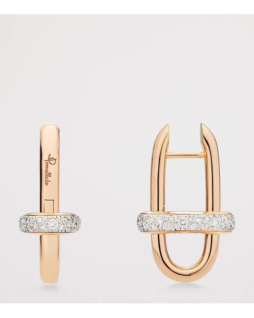 Pomellato Metallic And Diamond Iconica Hoop Earrings
