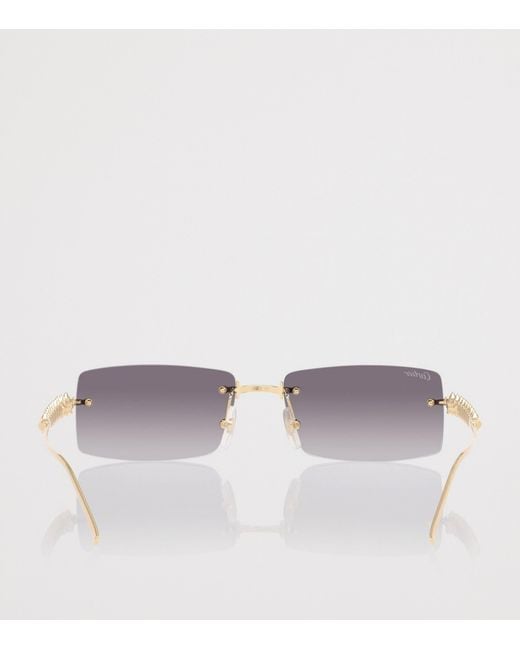 Cartier Metallic Clash De Rectangle Sunglasses