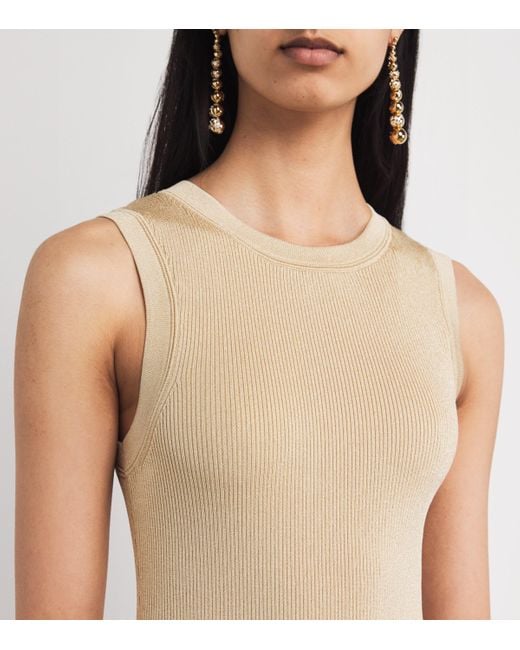 Sandro Natural Metallic Loop Mini Dress