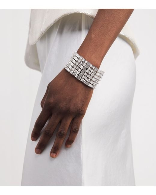 Self-Portrait White Crystal Bracelet