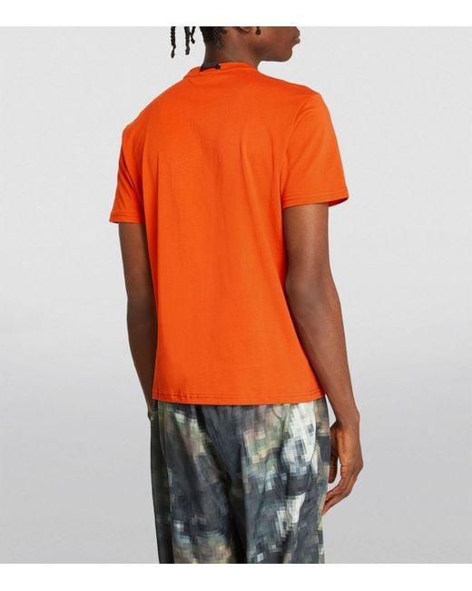 Napapijri Orange Cotton Graphic T-shirt for men