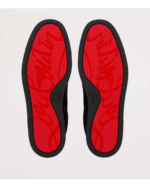 Christian Louboutin Black St. Louis Suede Slip-On Sneakers for men