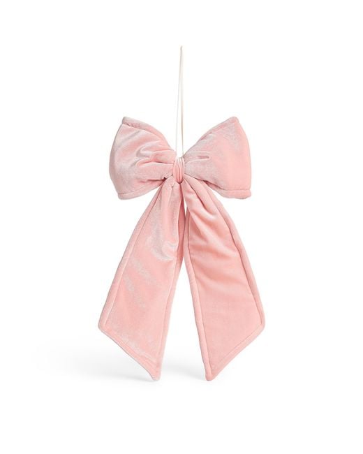 Luxury Garland Pink Large Velvet Bow Tree Decoration