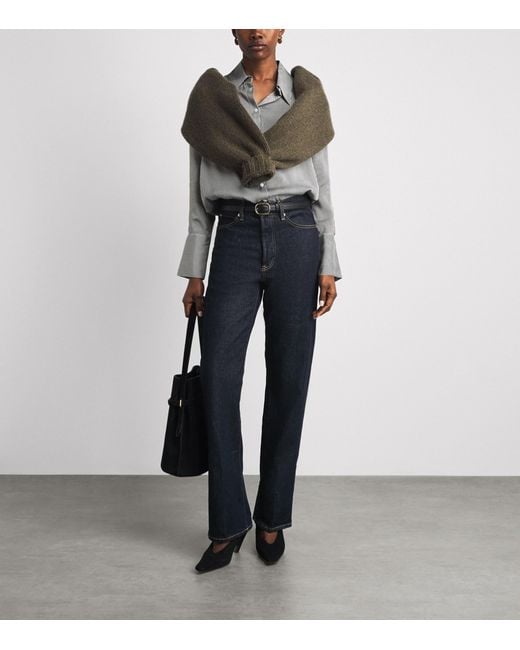 FRAME Blue The Vertical Straight Jeans