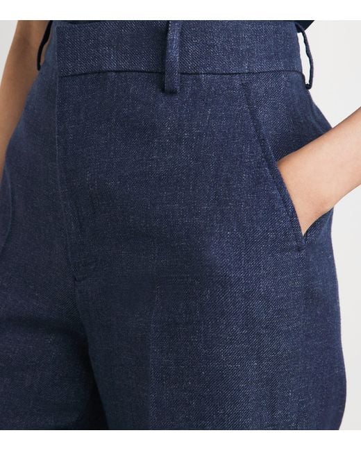 Polo Ralph Lauren Blue Linen-Cotton Beaton Trousers