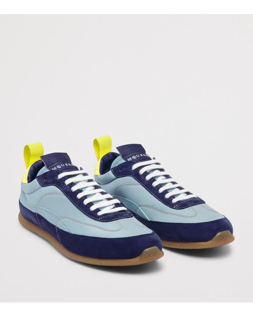 McQueen Blue Leather Ec1 Sneakers for men