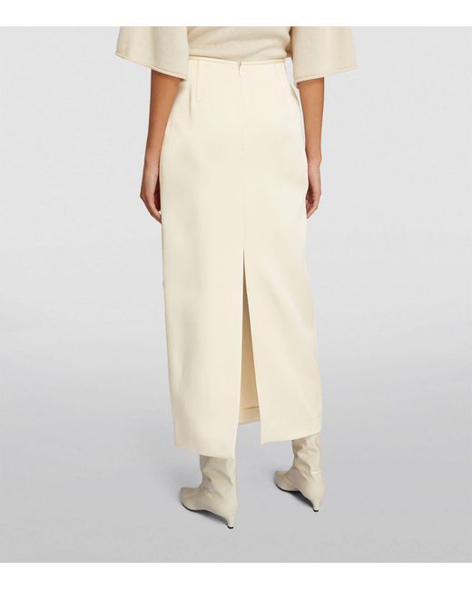 Carven White Satin Maxi Skirt