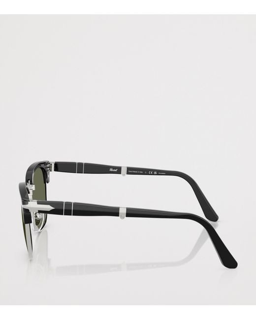 Persol Green Acetate Square Sunglasses