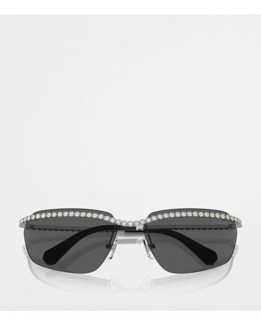 Swarovski Gray Embellished Sk7001 Sunglasses