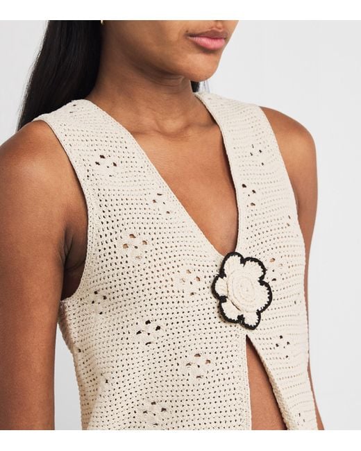 Sandro Natural Crochet Cardigan