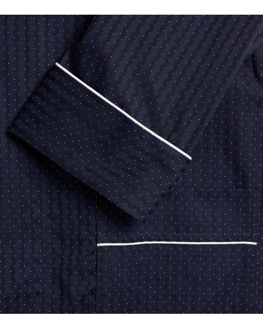 Derek Rose Blue Royal 40 Piped Robe for men