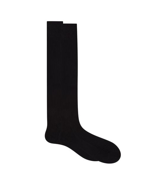 Pantherella Black Silk Baffin Socks for men