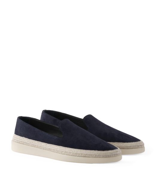 Prada Blue Suede Loafers for men