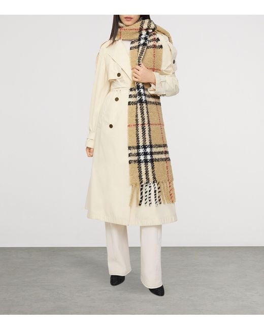 Burberry Metallic Alpaca-Wool Bouclé Check Scarf