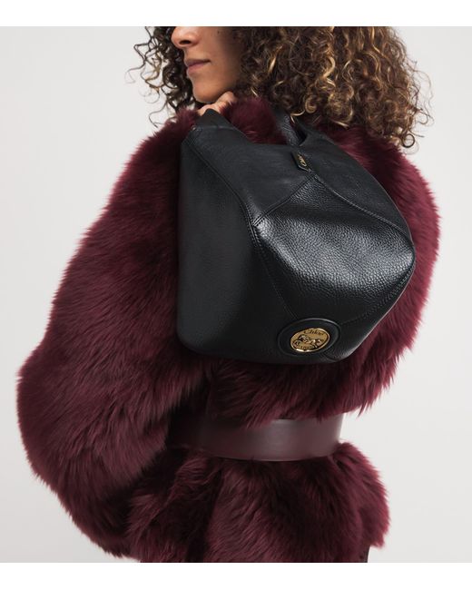 Chloé Black Small Leather Balloon Bucket Bag