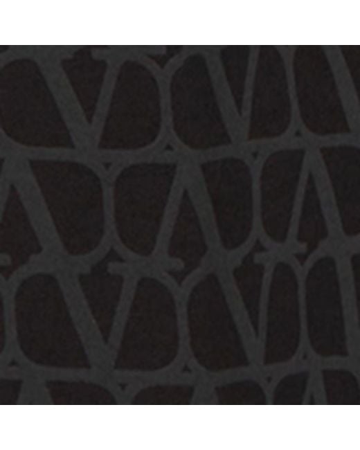 Valentino Garavani Black Cotton Logo Print Polo Shirt for men